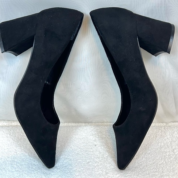 NEW Charles David Black Suede Chunky Block Heel Pumps Shoes / Size 6.5 - Picture 8 of 14